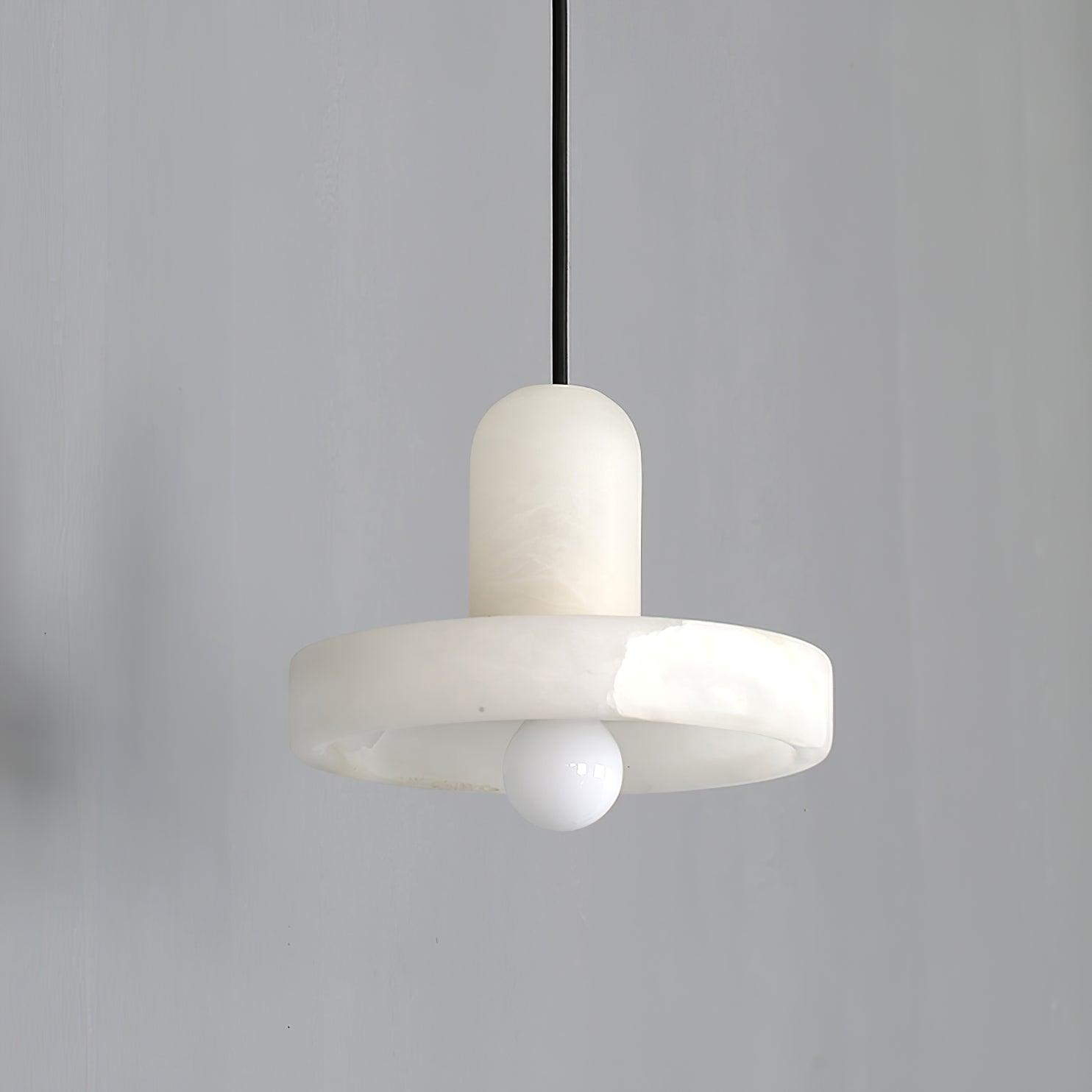 Elegant Carrara Marble Pendant Lamp - Modern Glass Hanging Light Fixture for Kitchen Island, Dining Room & Bedroom Decor