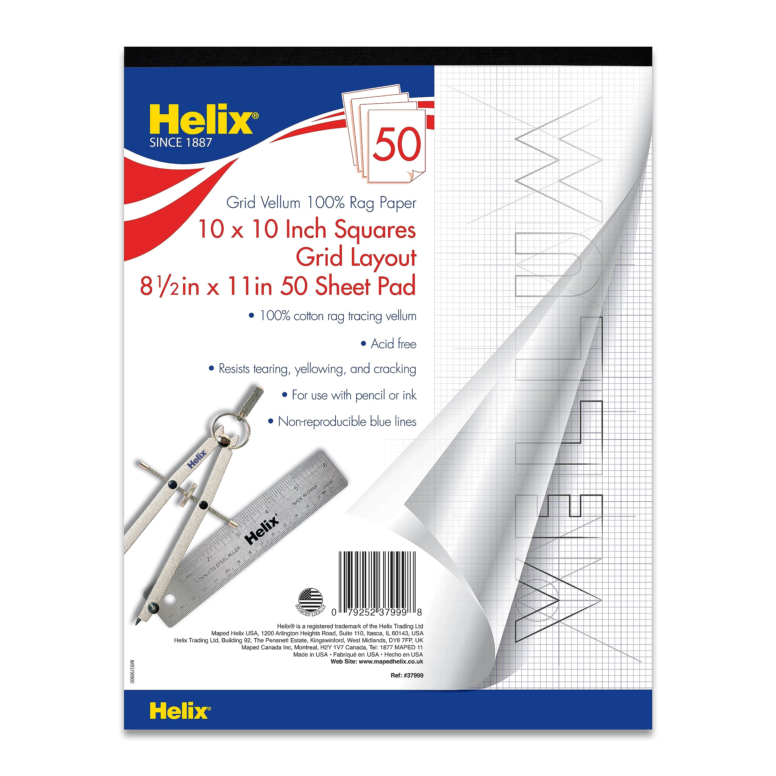 Premium Vellum Paper Pad - 50 Sheets of Translucent Tracing Paper for Artists, Designers & Crafters - Perfect for Sketching, Calligraphy & Scrapbooking