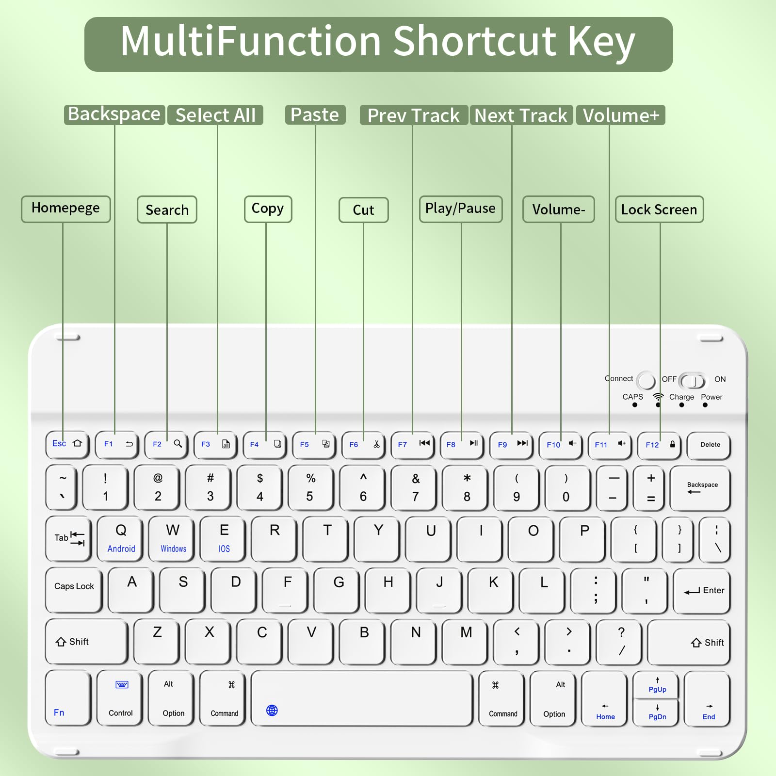 Premium Detachable Bluetooth Keyboard Case for iPad 9th/8th/7th Gen 10.2