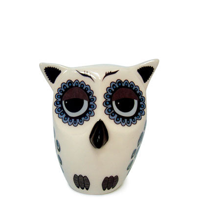 Handmade Ceramic Blue Baby Owl Ornament - Unique Nursery Decor, Baby Shower Gift, Christmas Tree Decoration for Home & Holiday Decor