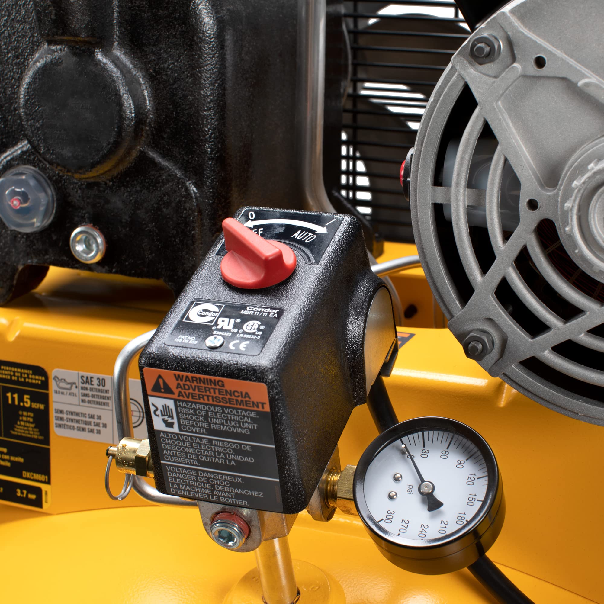 DEWALT 60 Gallon Vertical Air Compressor - 3.7 HP, 155 Max PSI Heavy Duty Stationary Air Compressor for Workshop, Garage & Industrial Use | Powerful Air Tool for Woodworking, Auto Repair & Construction Projects