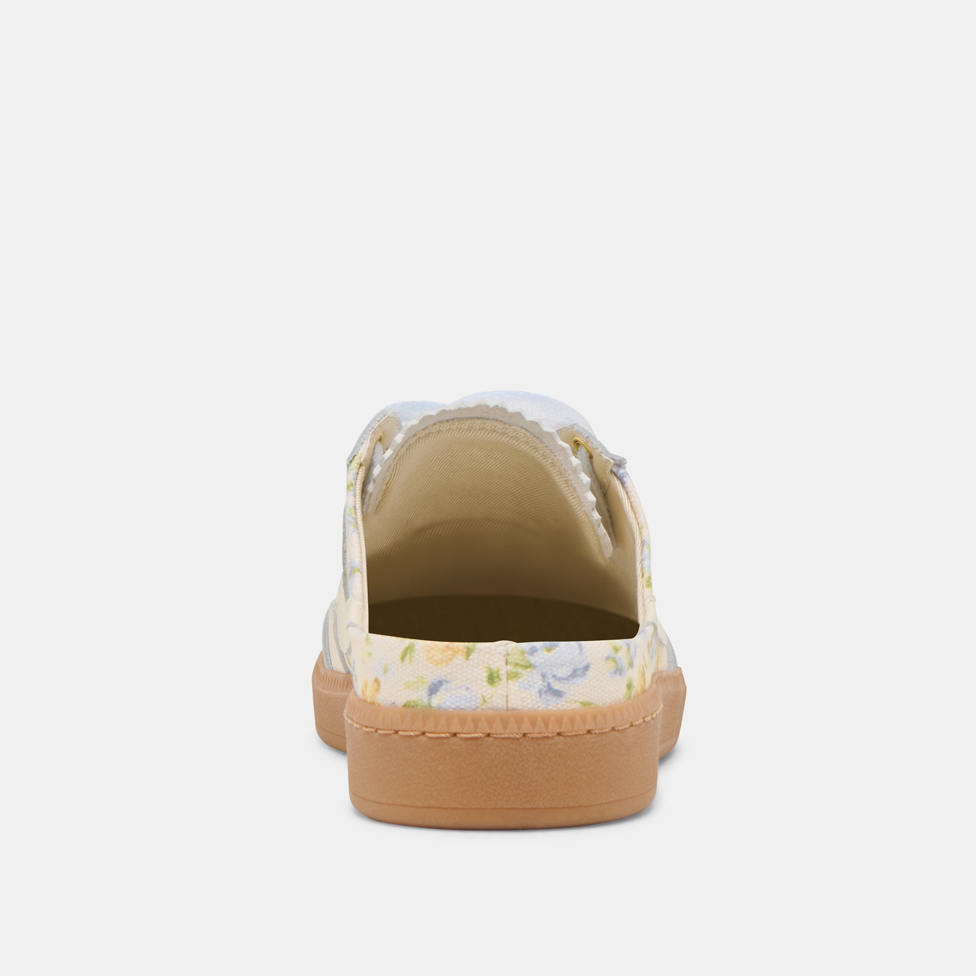 Blue Floral Leather Slide Sneakers for Women - Comfortable Casual Slip-On Shoes for Summer, Beach, and Outdoor Activities