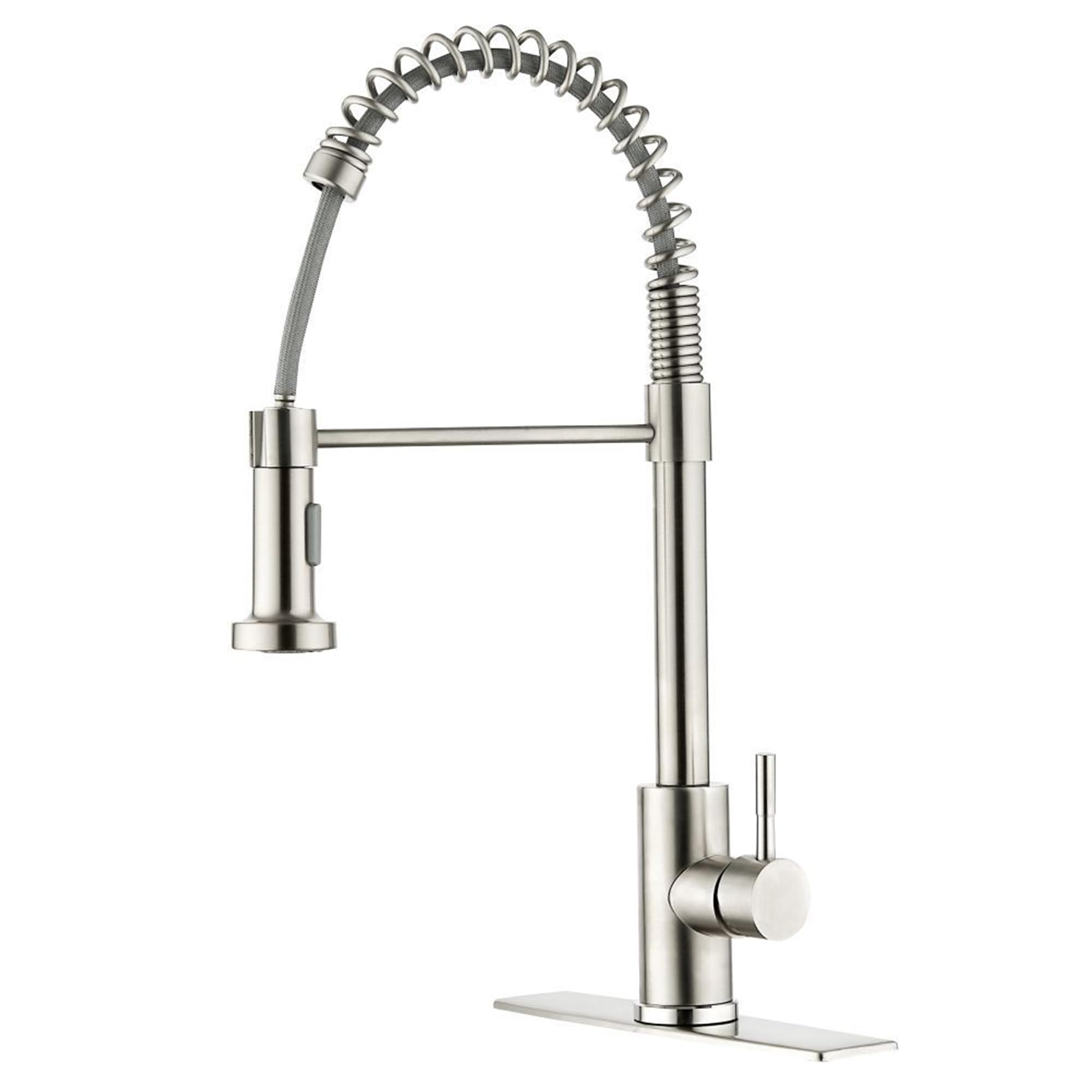 SOFTINOX Single Handle High Arc Pull Down Kitchen Faucet with Sprayer - Brushed Stainless Steel Modern RV Sink Faucet - Perfect for RV, Camper, Tiny Home & Small Kitchen Spaces