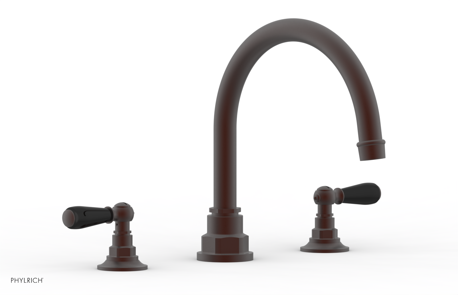 Jamestown Deck Tub Set with Lever Handles & Black Accents - 165
