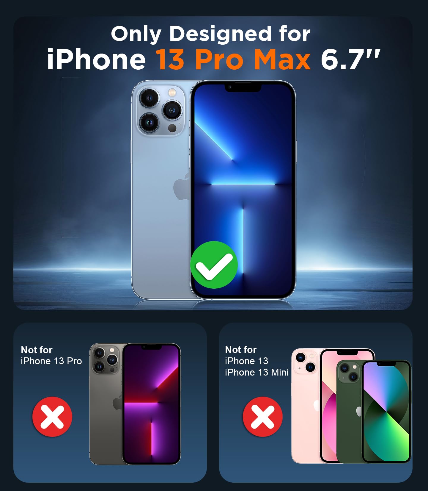 Red2Fire Ultra Strong Magnetic iPhone 13 Pro Max Case with MagSafe Compatibility | Military-Grade Drop Protection | Built-in Adjustable Kickstand | Perfect for Workouts, Travel & Daily Use - Black