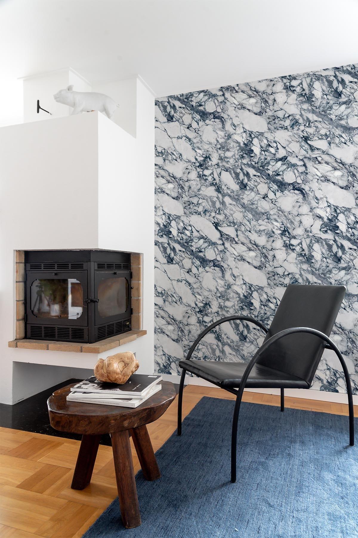 Premium Calacatta Marble Dark Blue Tile - Elegant Natural Stone for Kitchen Backsplash, Bathroom Wall & Flooring | Waterproof & Durable Home Decor
