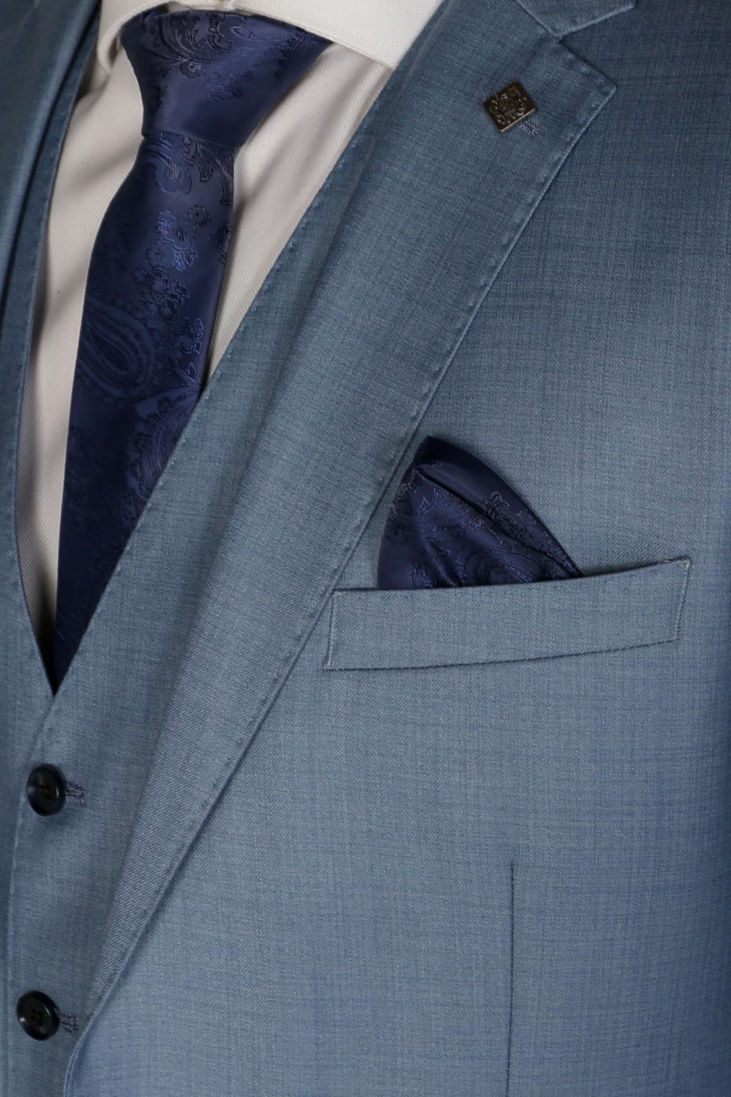 Charles Men's Blue Three Piece Suit - Premium Slim Fit Business Suit for Weddings, Office & Formal Events