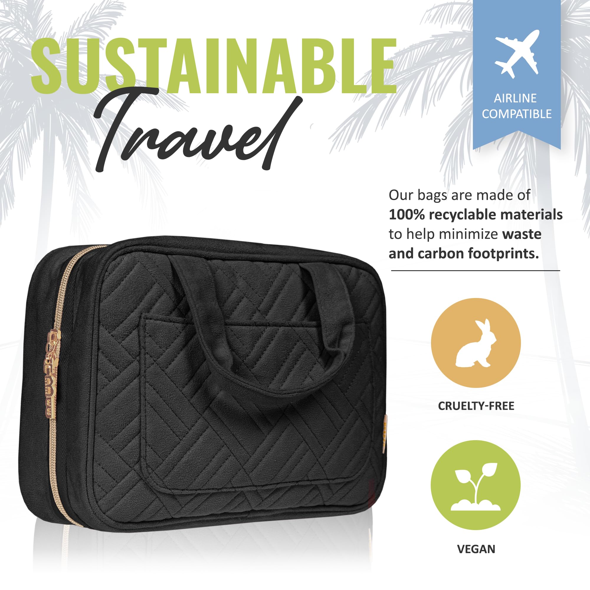 BOACAY Hanging Travel Toiletry Bag for Women - Waterproof Makeup Organizer with Multiple Pockets for Cosmetics, Toiletries & Travel Essentials - Perfect for Bathroom, Shower & On-the-Go Use