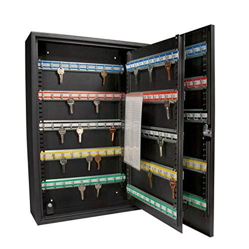 Barska 200 Position Adjustable Key Lock Cabinet - Secure Storage for Home, Office & Garage - Heavy Duty Steel Security Cabinet with Key Lock for Documents, Valuables & Tools