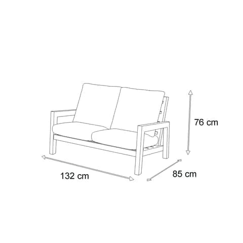 San Sebastian 2 Seater Sofa in Arctic White with Platinum Olefin Cushions - Modern Living Room Furniture for Small Spaces & Apartments
