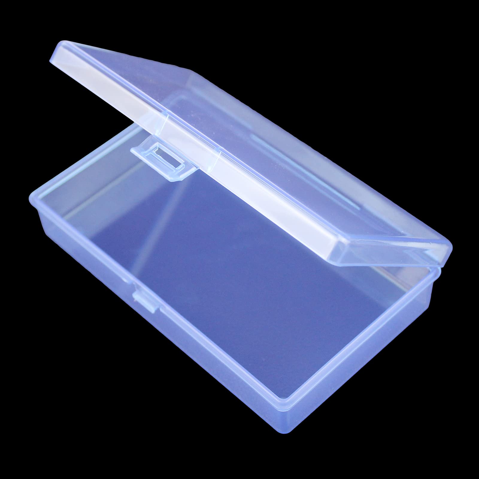 8-Piece Mini Plastic Storage Box Set with Hinged Lids - Small Organizer Containers for Crafts, Jewelry, Office & Home Organization (Blue, 5.3 x 3.1 x 1.2 Inches) - Perfect for Beads, Buttons, Pins & DIY Projects
