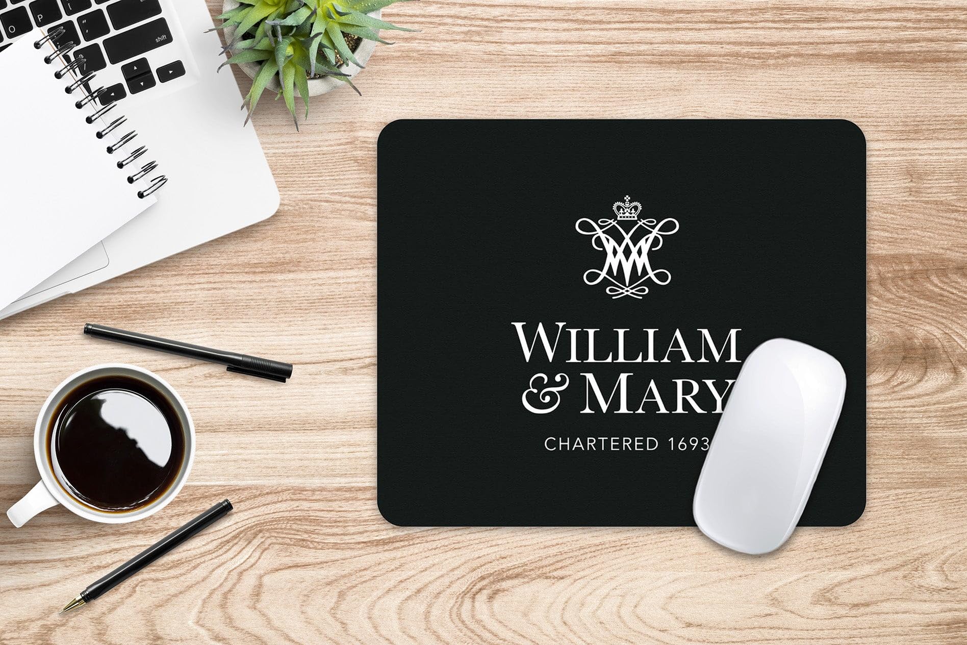 William & Mary Floral Lace Mouse Pad - Non-Slip Fabric Desk Mat for Computers & Laptops - Perfect for Office, Gaming & Home Workspace
