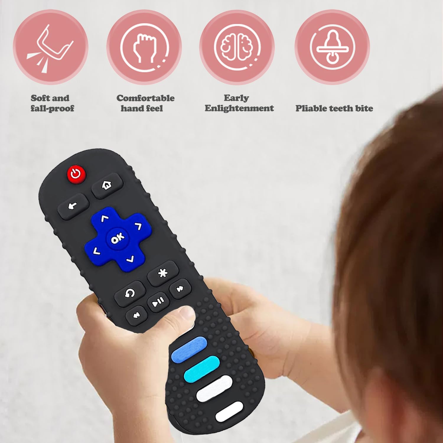 **BPA-Free Silicone Baby Teething Toys for Infants 3-24 Months | Soft Chew Toy with Remote Control Shape | Safe & Soothing for Teething Pain | Perfect for Home, Travel & Daycare**