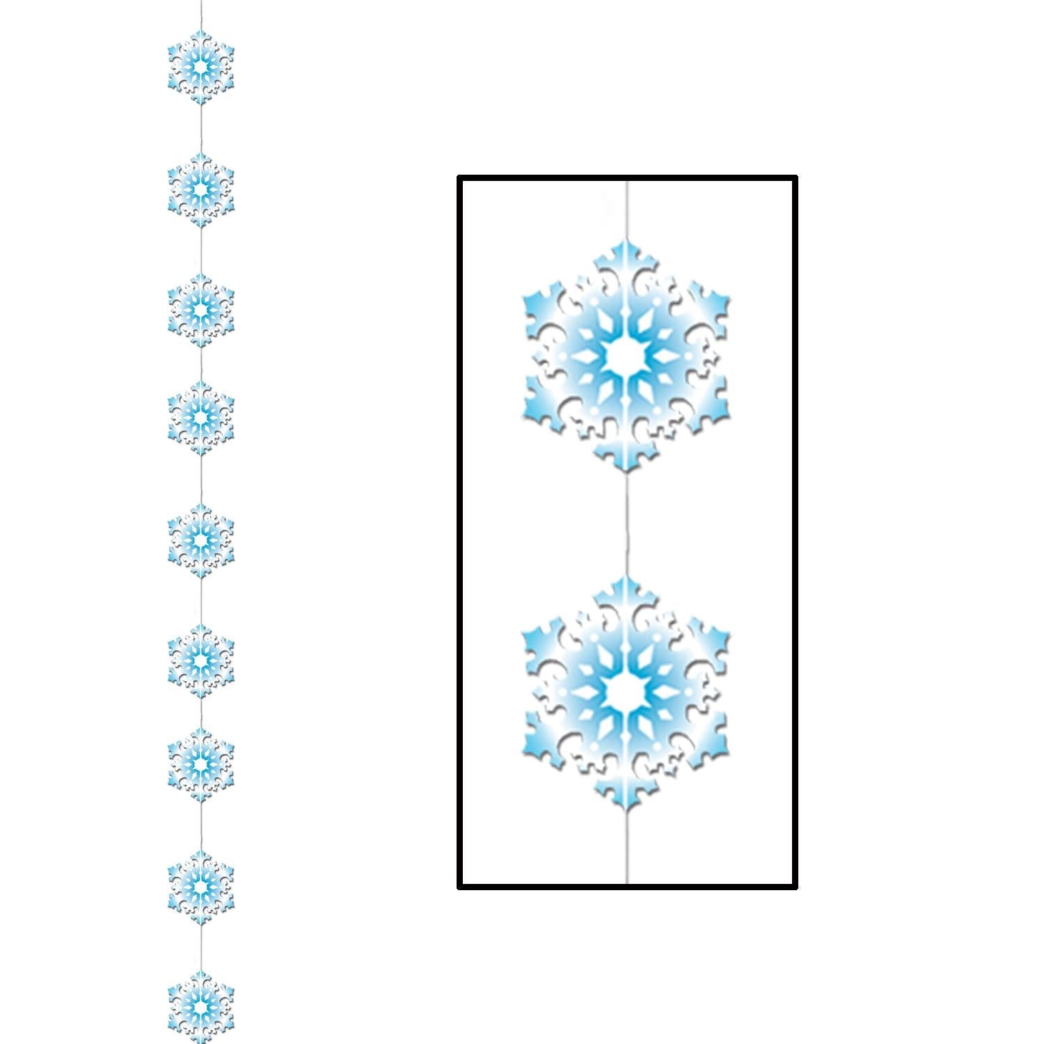 12 Pack Beistle Christmas Snowflake Stringers - Festive Holiday Decorations for Home, Party & Tree - Perfect for Xmas, Winter & Indoor/Outdoor Decor