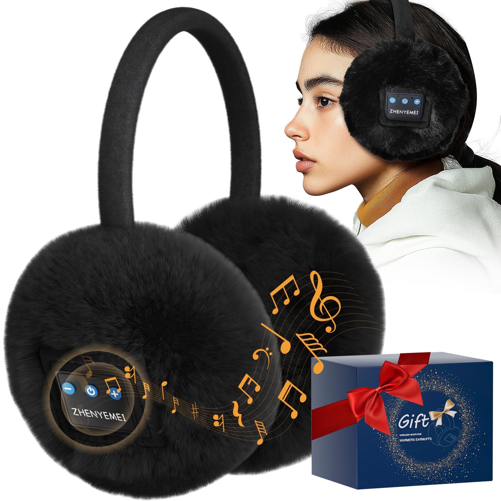 Wireless Bluetooth Ear Muffs for Winter - HD Sound & Built-in Mic - Warm Headphones for Men & Women - Perfect for Skiing, Running & Outdoor Activities