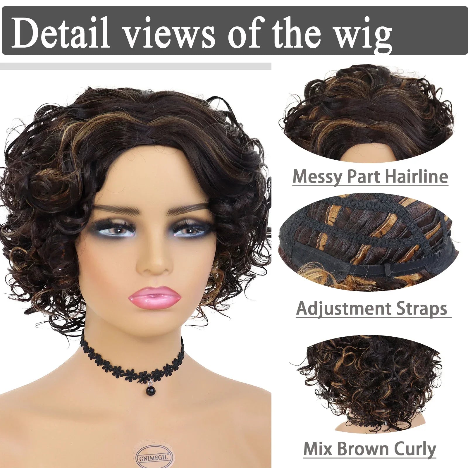 Afro Curly Wigs for Black Women - Short Synthetic Hair Wigs with High Temperature Fiber - Natural Looking & High Quality - Perfect for Daily Wear, Cosplay & Special Occasions