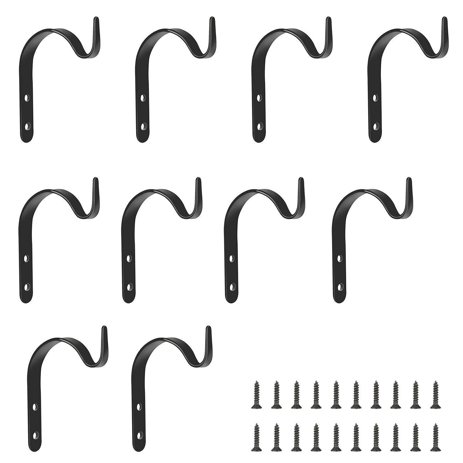 10 Pack Heavy Duty Metal Wall Hooks - Rustproof Shelf Brackets for Hanging Plants, Pictures & Home Storage - Perfect for Garden, Living Room & Bedroom Organization