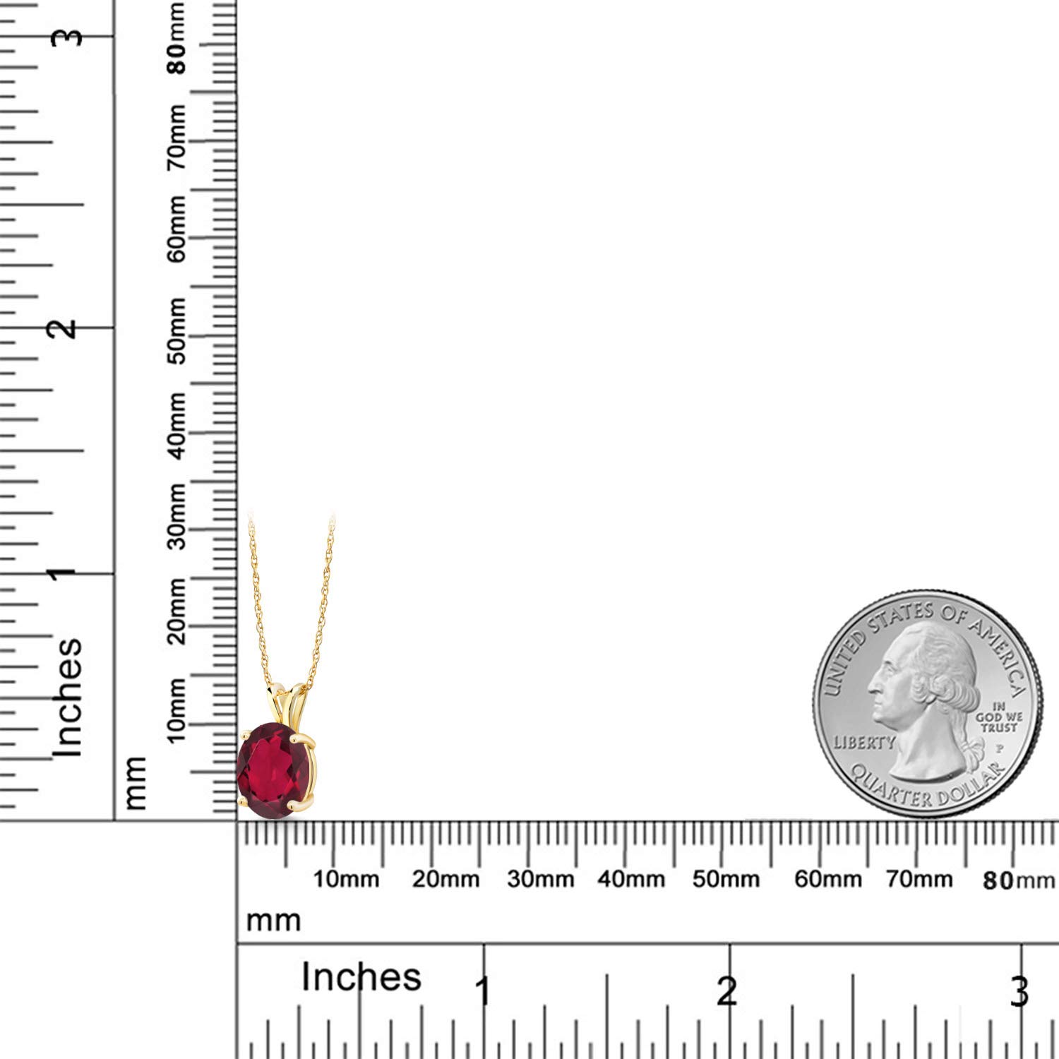 14K Yellow Gold 10x8mm Oval Birthstone Pendant Necklace for Women - 18 Inch Chain | Fine Jewelry Gift for Mom, Wife, Her | Perfect for Birthdays, Anniversaries & Special Occasions