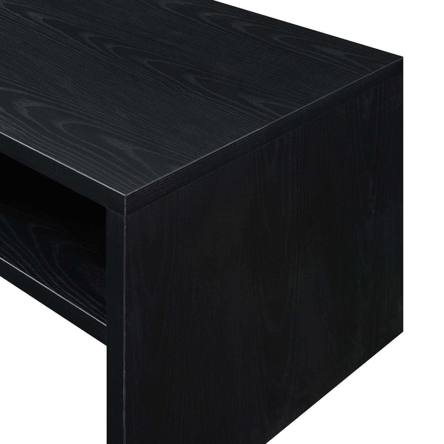Convenience Concepts Northfield Admiral Deluxe Coffee Table with Shelves - Modern Black Living Room Furniture for Small Spaces | Perfect for TV Snacks, Books & Home Decor