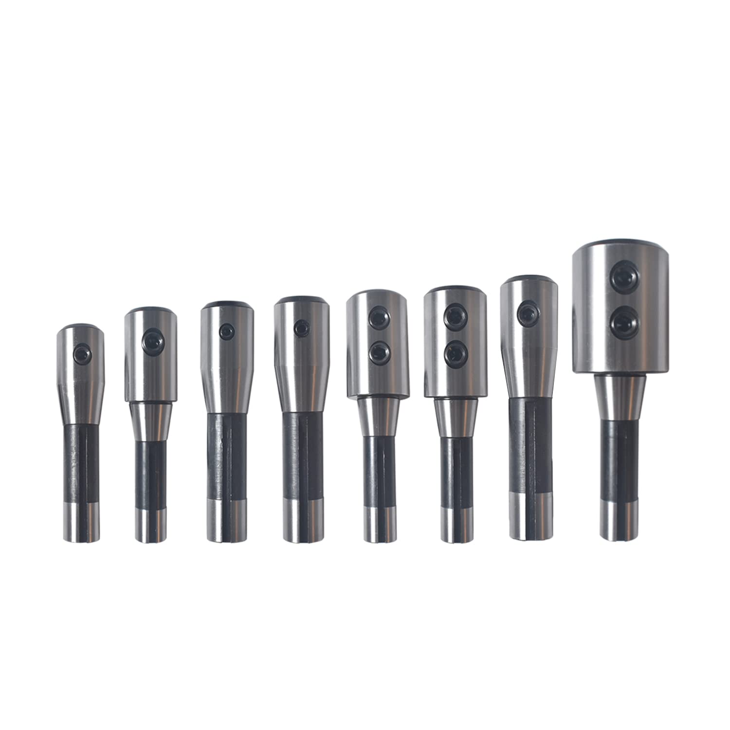 8-Piece Precision R8 End Mill Tool Holder Set for Milling Machine - 202-5310 | Perfect for CNC Machining, Metalworking & Industrial Applications