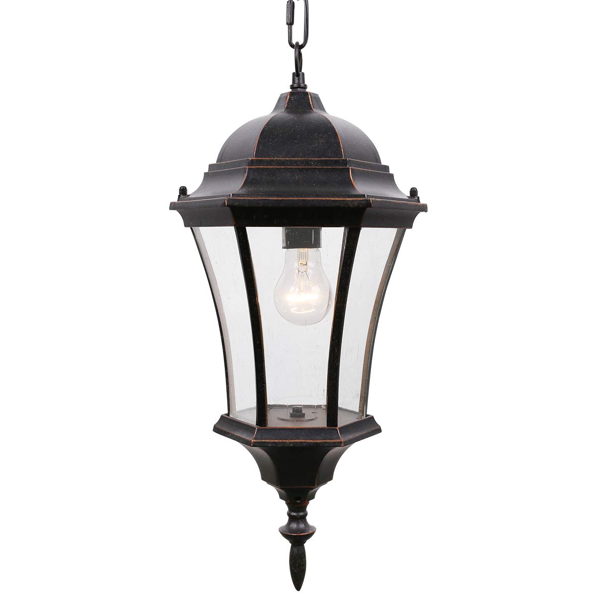 Outdoor Wall Light Fixture - 1 Pendant Light & 2 Post Mount Lights (No Sensor) LM4610-M-2P for Patio, Garden & Porch Lighting