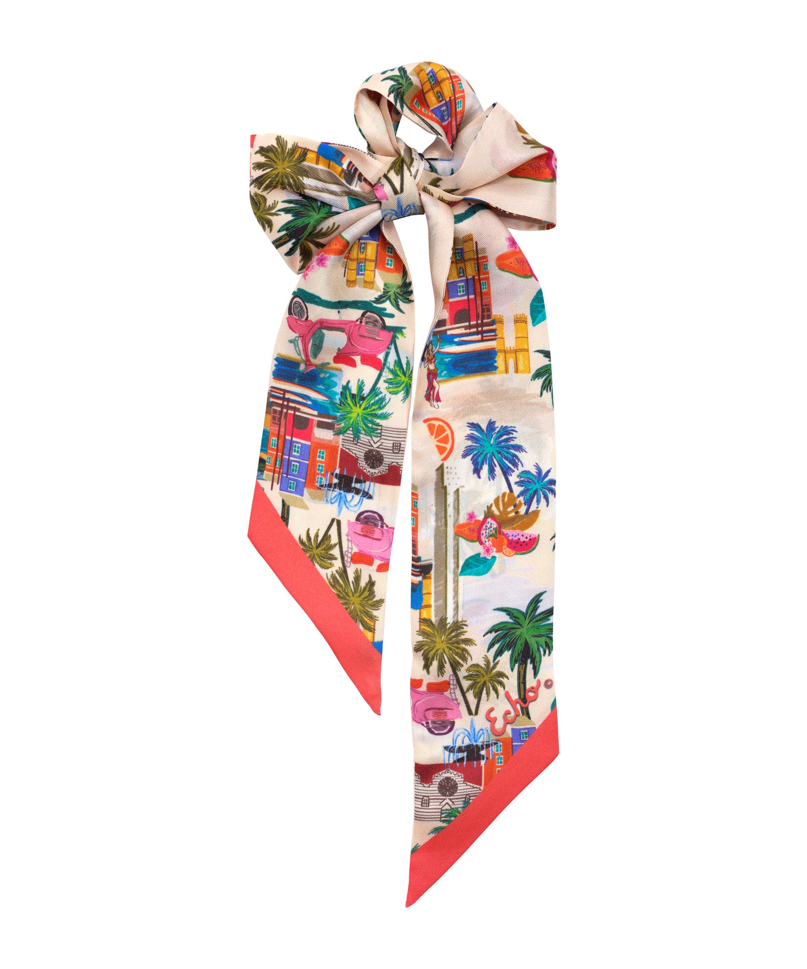 Elegant Positano Silk Ribbon Scarf - Lightweight Luxury Womens Fashion Accessory for Travel, Weddings & Special Occasions