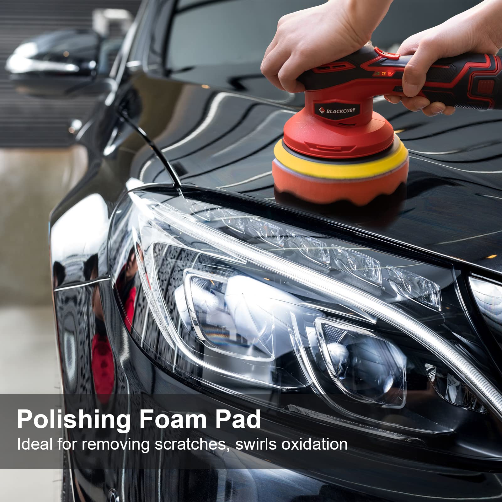12V Cordless Car Buffer Polisher with 2000mAh Lithium Battery - 6-Speed Adjustable Car Polisher Kit for Detailing, Waxing & Scratch Removal - Perfect for Car Enthusiasts & Professional Auto Detailing