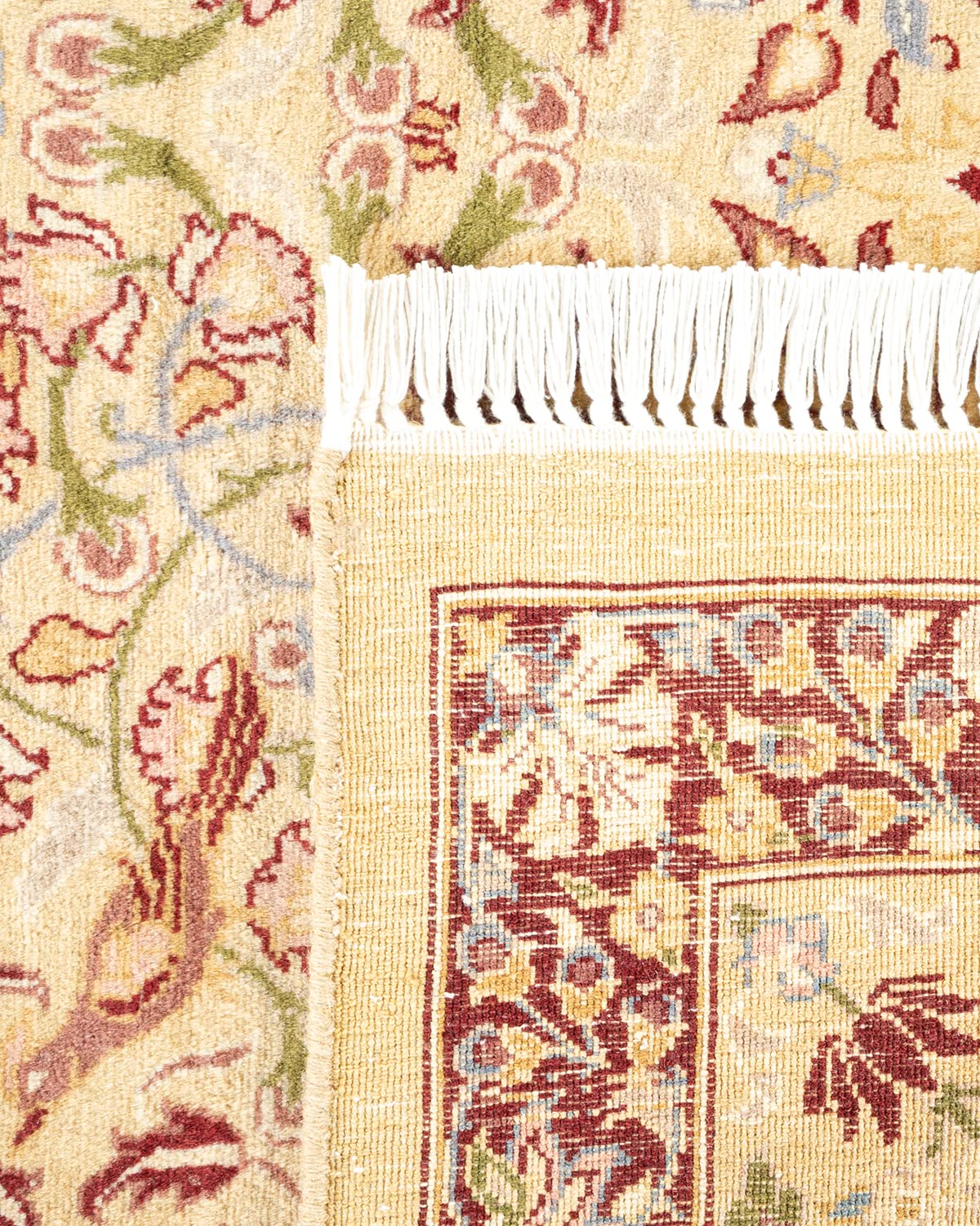 Handmade Wool Traditional Floral Mogul Yellow 6x9 Area Rug - Solo Rugs One of a Kind Hand Knotted - Perfect for Living Room, Bedroom & Home Decor