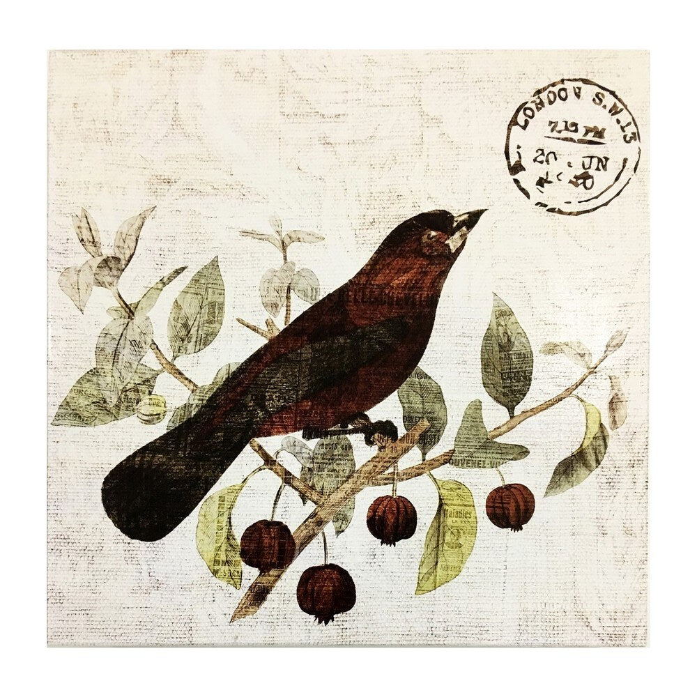 Bird in the Tree II Wall Art Plaque - Handcrafted Home Decor for Living Room, Bedroom & Office | Nature Inspired Decorative Wall Hanging