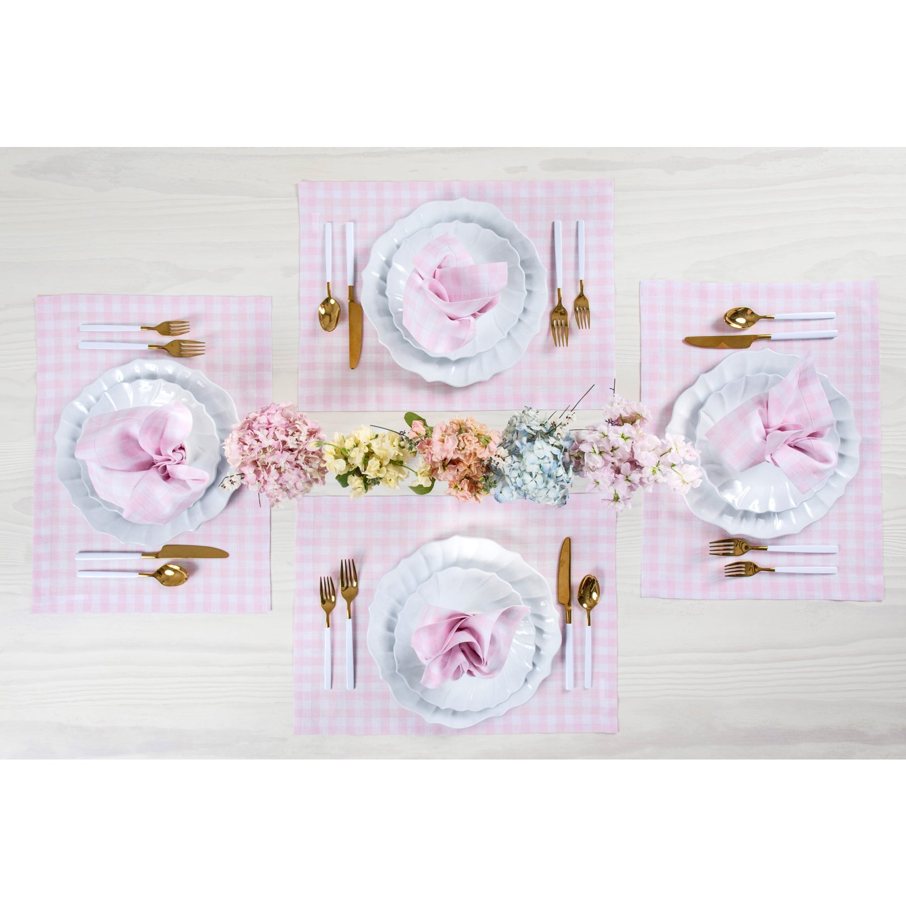 Stylish Gingham Placemats Set of 4 - Premium Cotton Table Mats for Dining & Kitchen Decor - Perfect for Parties, Picnics & Everyday Use