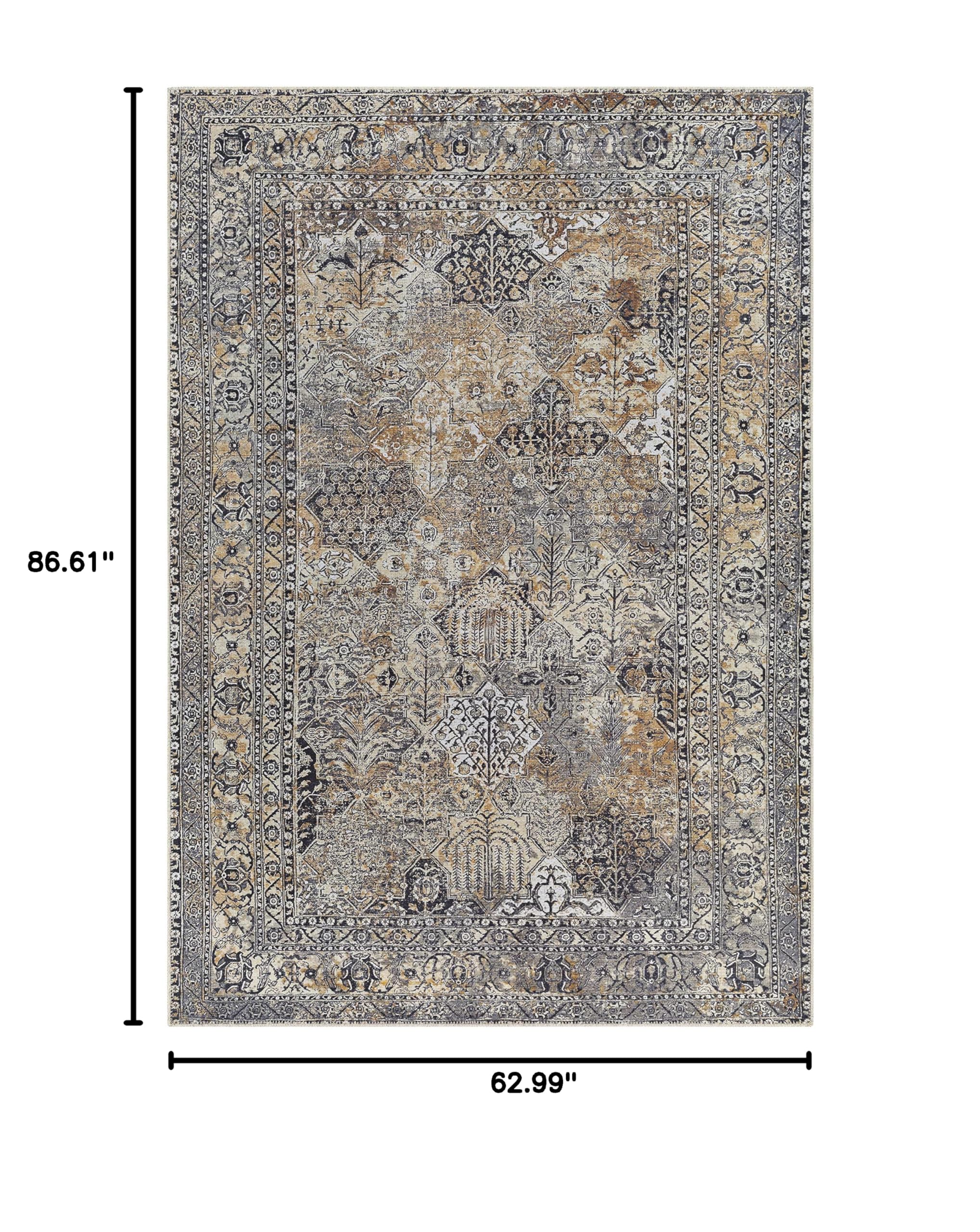 Hauteloom Dagatan Machine Washable Area Rug - Soft & Durable for Living Room, Bedroom - 5'3