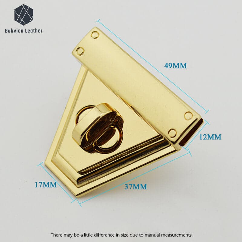 Trapezoidal Purse Lock Hardware - Durable Bag Buckle & Twist Lock for Handbags, Backpacks, and Luggage - Secure Fashion Accessories for Everyday Use