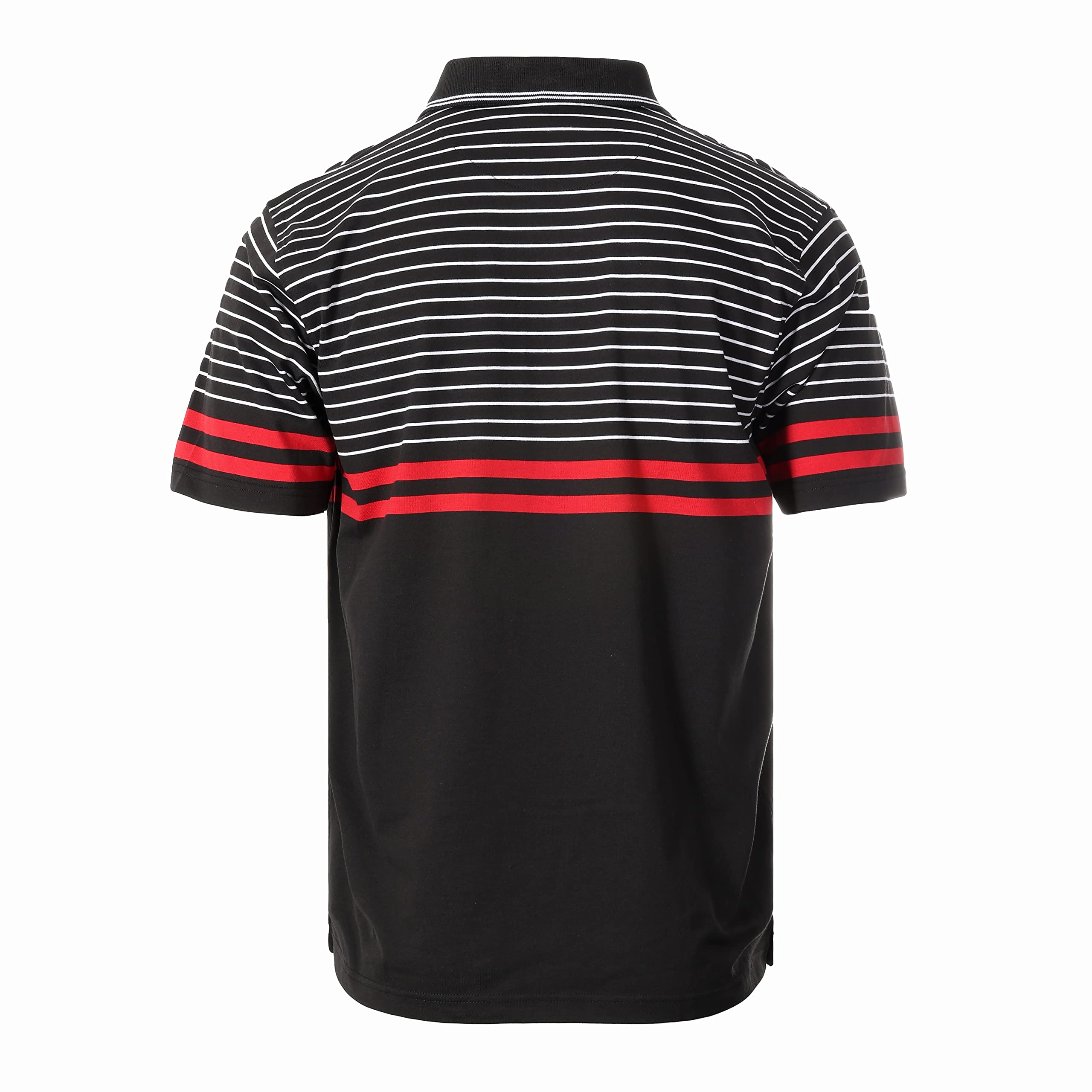 Gioberti Men's Double Striped Contrast Polo Shirt with Pocket - Breathable Yarn-Dyed Cotton - Casual & Business Wear for Office, Golf & Outdoor Activities