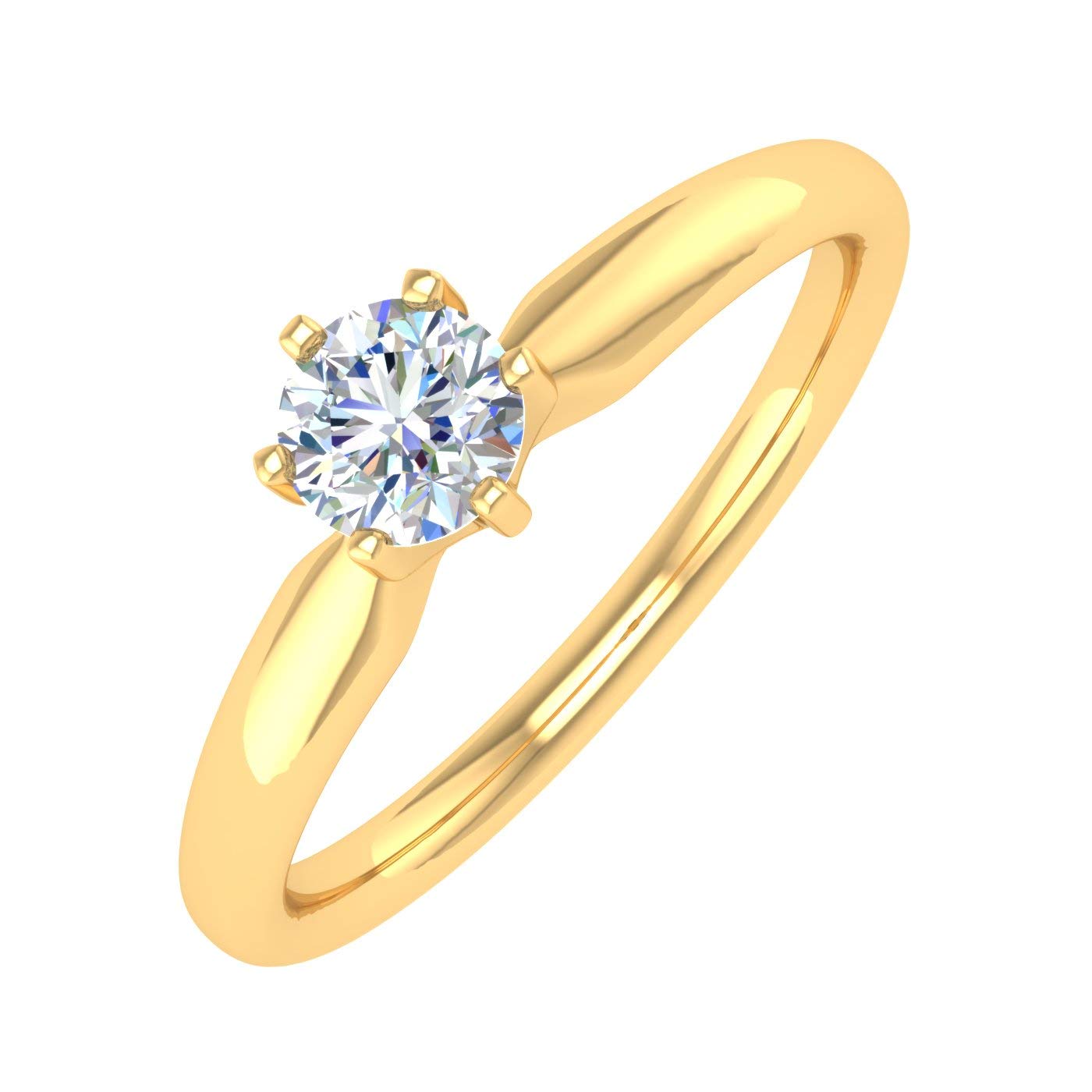 1/4 Carat 6-Prong Set Diamond Solitaire Engagement Ring Band in 10K Gold - Perfect for Proposals, Anniversaries & Bridal Jewelry