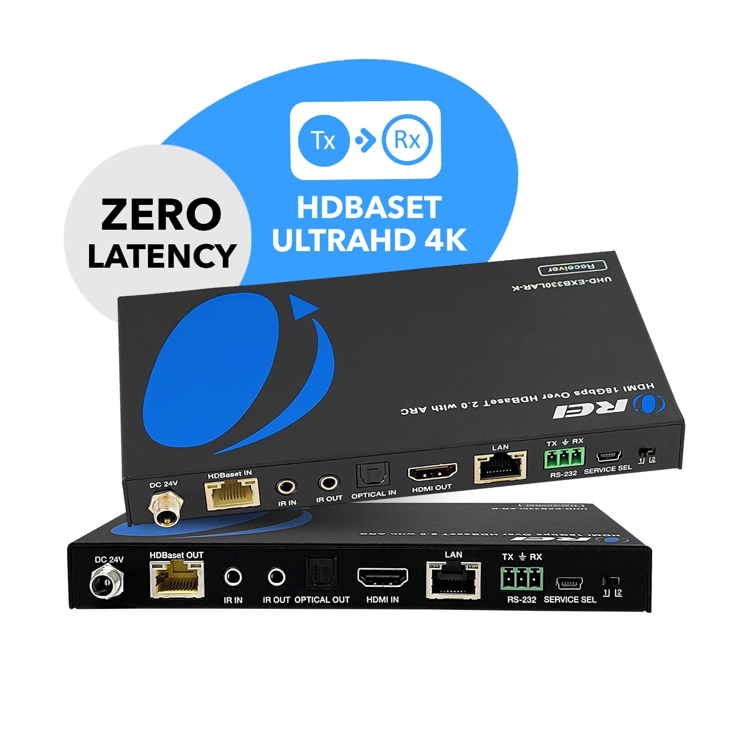 4K HDBaseT HDMI Extender Over CAT6/7 Cable - 330ft Long Range Transmission with Bi-Directional IR, ARC, PoC & RS-232 Control (UHD EXB330LAR K) - Perfect for Home Theater, Conference Rooms & Digital Signage