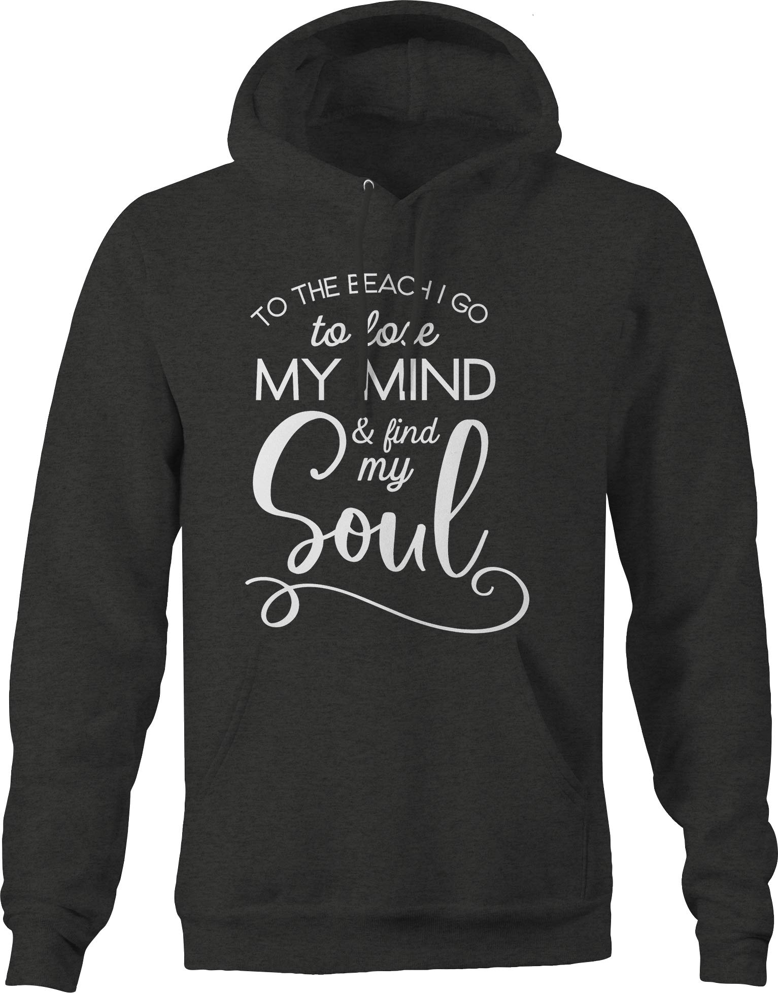 Funny Beach Hoodie for Men - 'To The Beach I Go to Lose My Mind and Find My Soul' Quote Sweatshirt, Dark Grey | Casual Wear, Surfing, Vacation Gift