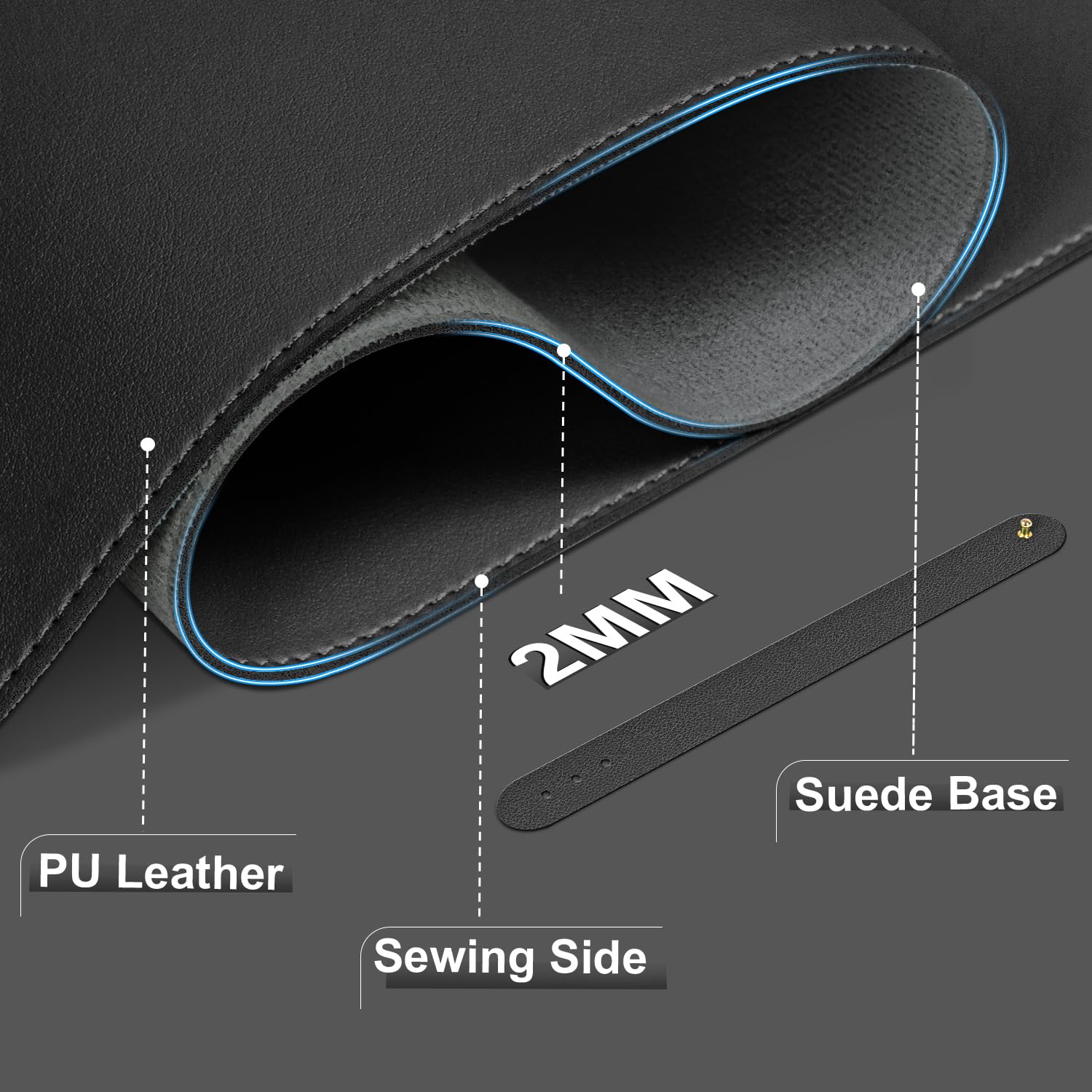 Premium Leather Desk Pad Protector - 39.4