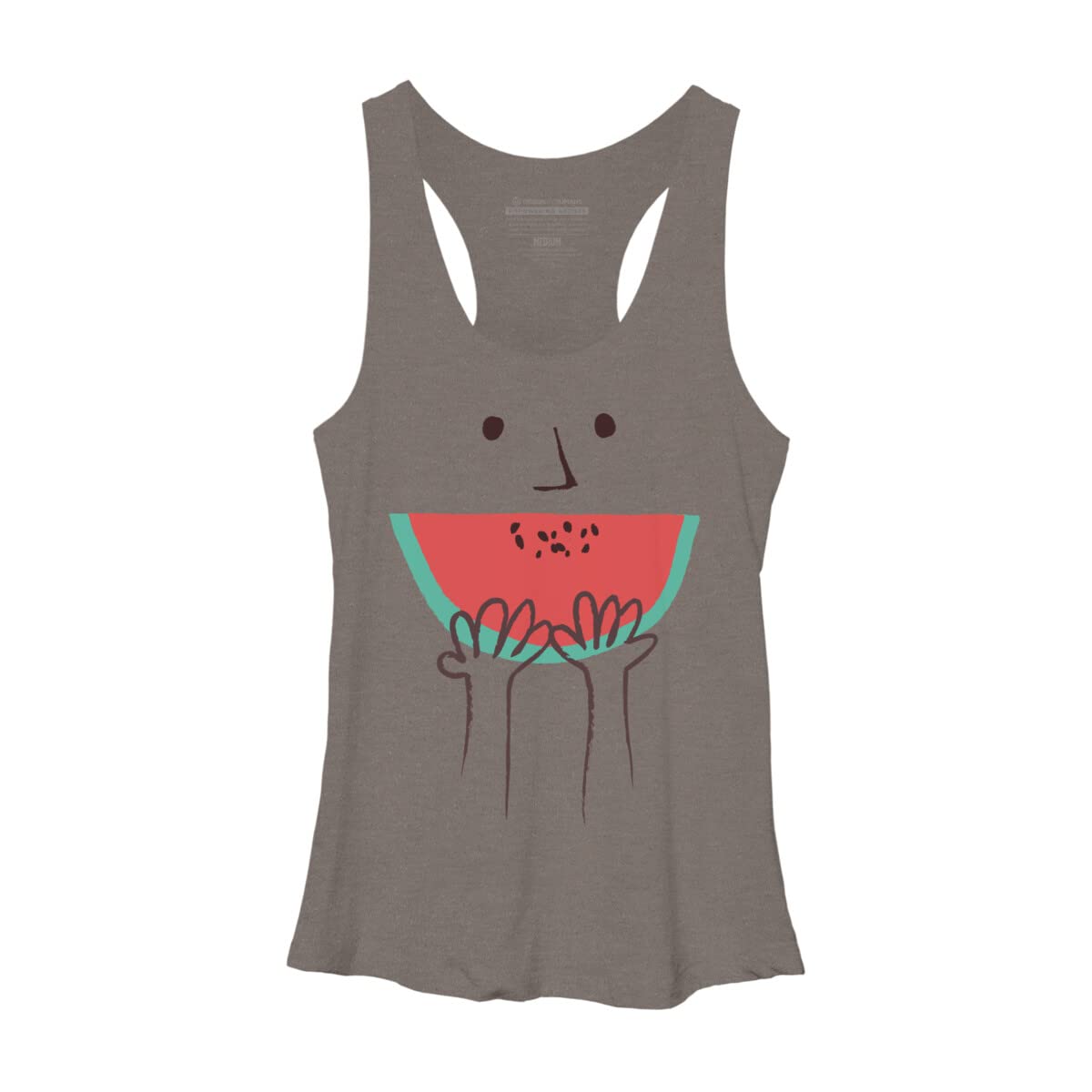 Design By Humans Women's Summer Smile Racerback Tank Top - Soft Breathable Workout & Casual Wear - Perfect for Yoga, Gym, Beach and Summer Outfits