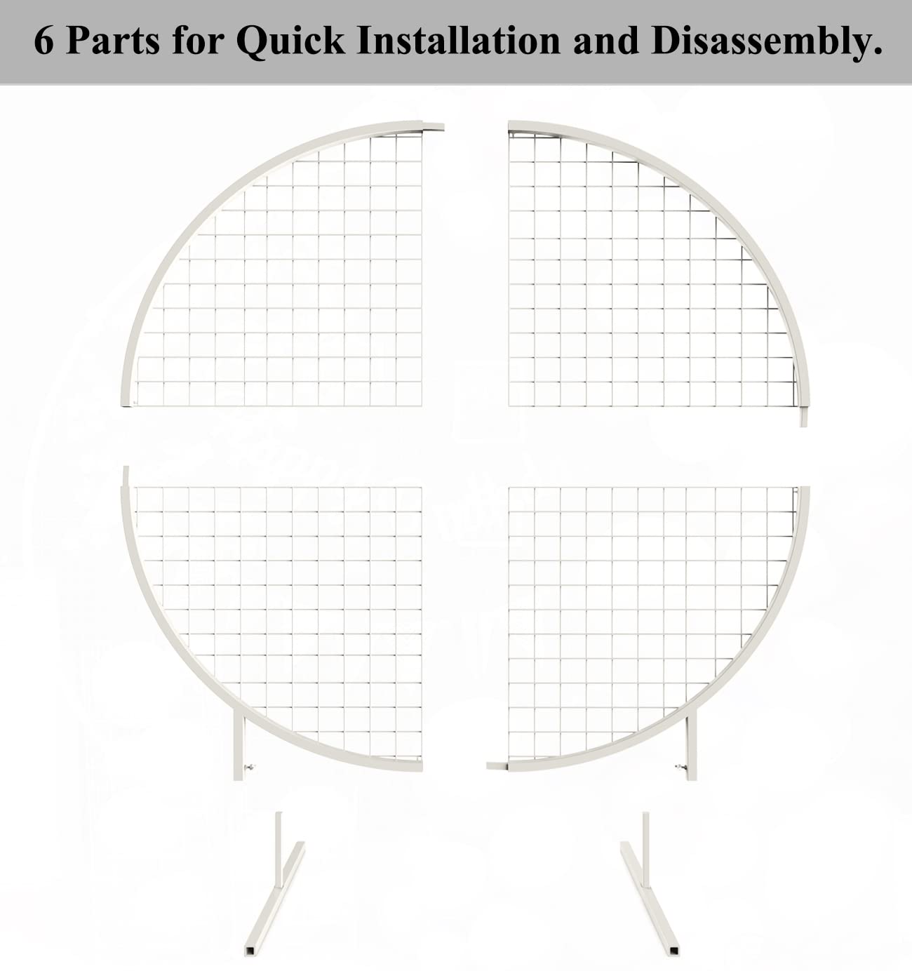 5ft White Metal Round Balloon Arch Kit - Circle Mesh Stand for Wedding, Birthday, Baby Shower & Graduation Decorations | Perfect for Party Backdrops & Photo Booth Displays