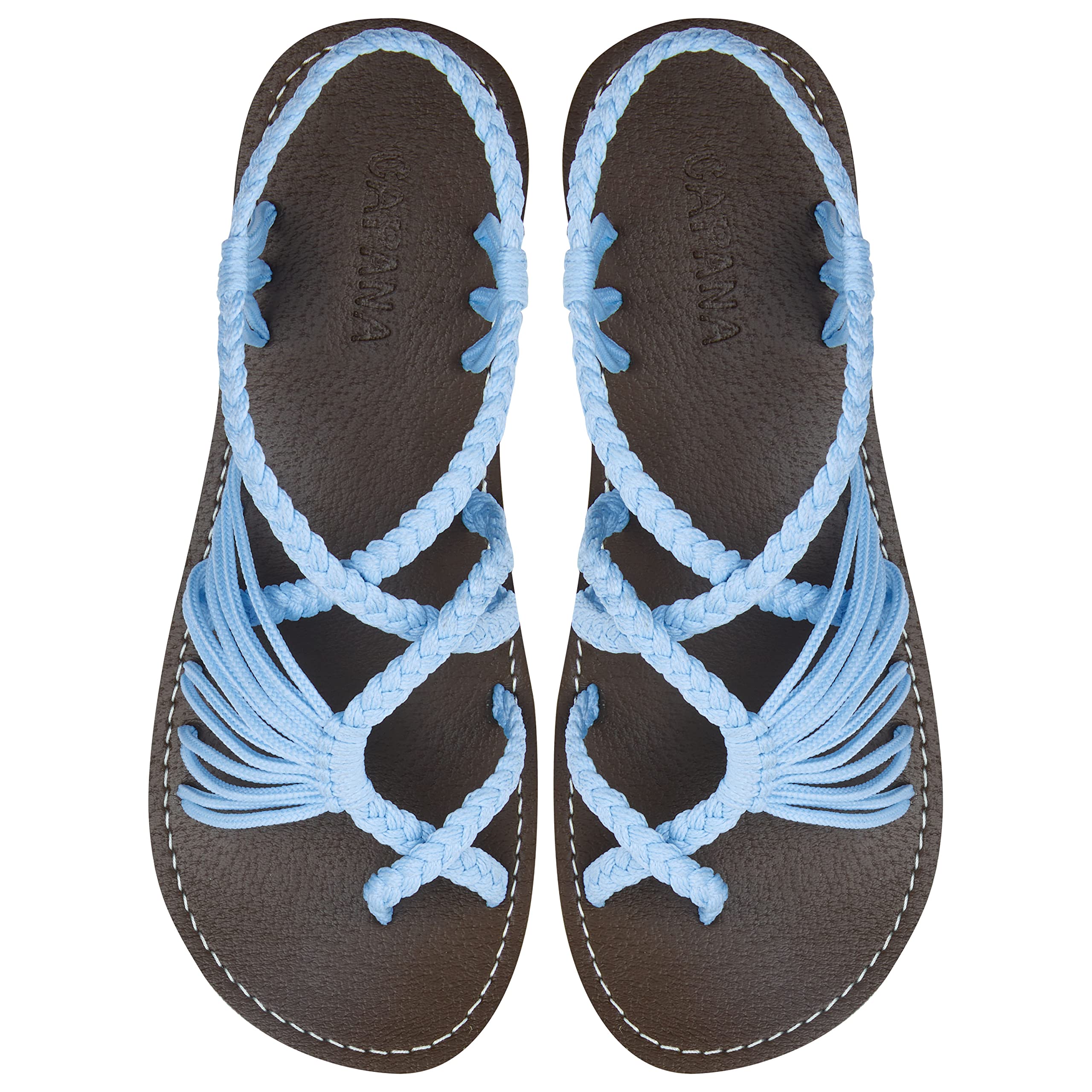 Handwoven Women's Flat Sandals - Boho Strappy Sandals for Walking, Beach & Water Activities | Comfortable Braided Rope Sandals for Casual Outings, Vacations & Summer Fashion