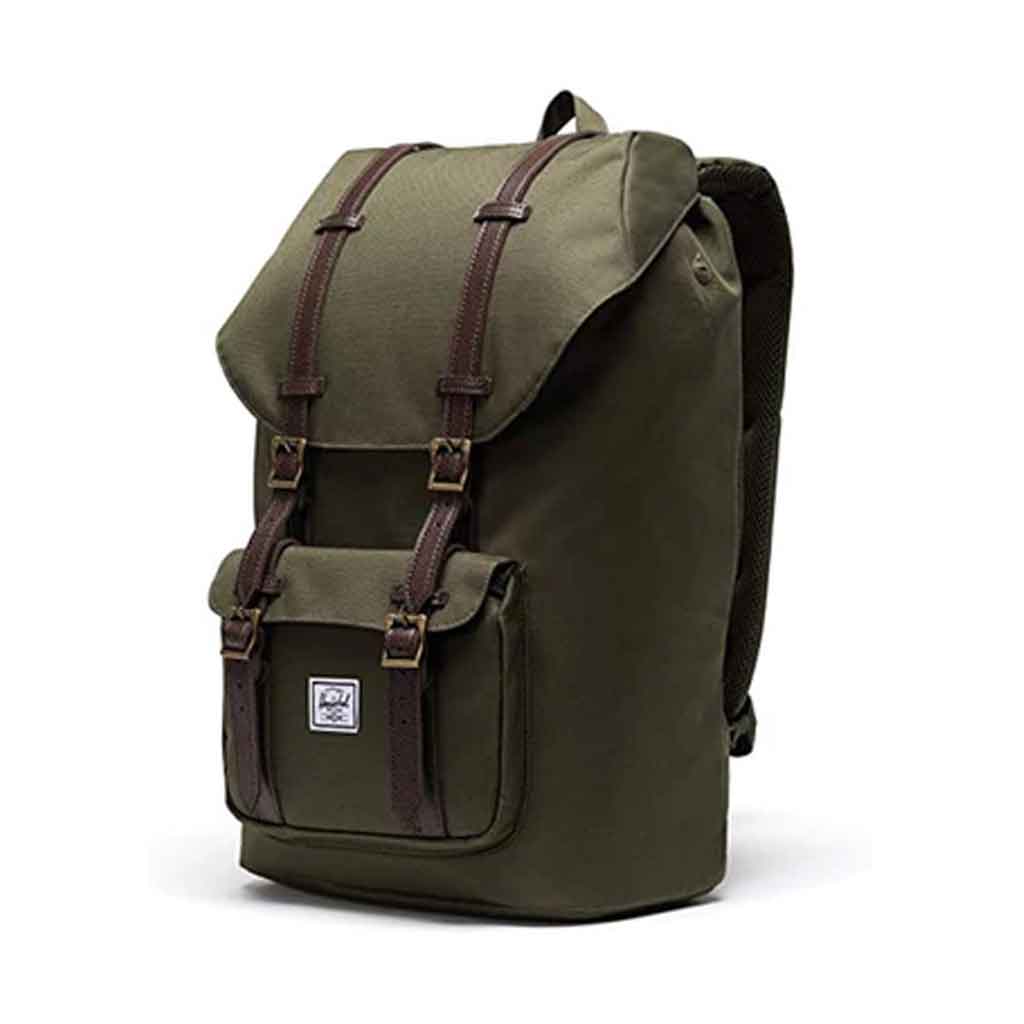 Herschel Little America Backpack - Stylish Laptop Backpack for Men & Women, Water-Resistant Ivy Green/Coffee Design - Perfect for Travel, Work & School