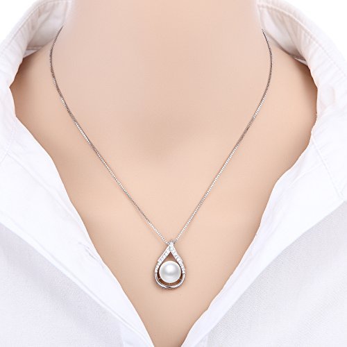 Tahitian Black Pearl Necklace for Women - 10-11mm Phoenix Pendant with 925 Sterling Silver 18