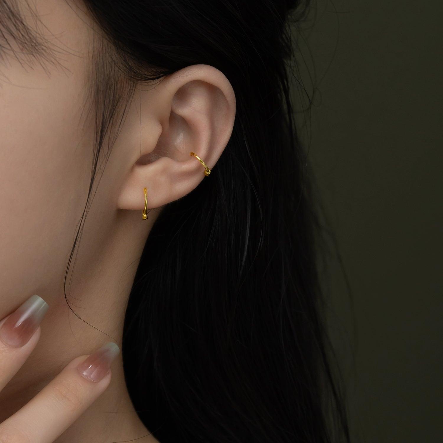 Trendy Easy Huggie Hoop Earrings for Women - 14K Gold Plated Small Hoops - Perfect for Everyday Wear, Work & Date Night