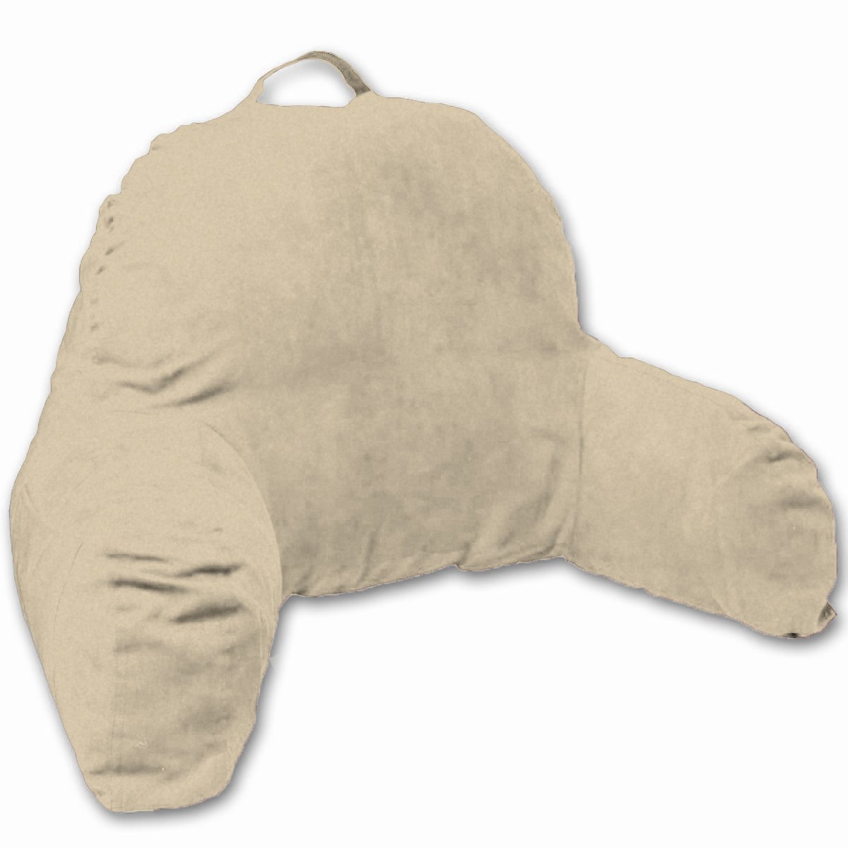 Premium Microsuede Reading & Bedrest Pillow with Back Support - Ultra Soft Airy Microbead Filling - Perfect for Reading in Bed, Lounging, or Watching TV - One Size, Taupe J-12-Taup