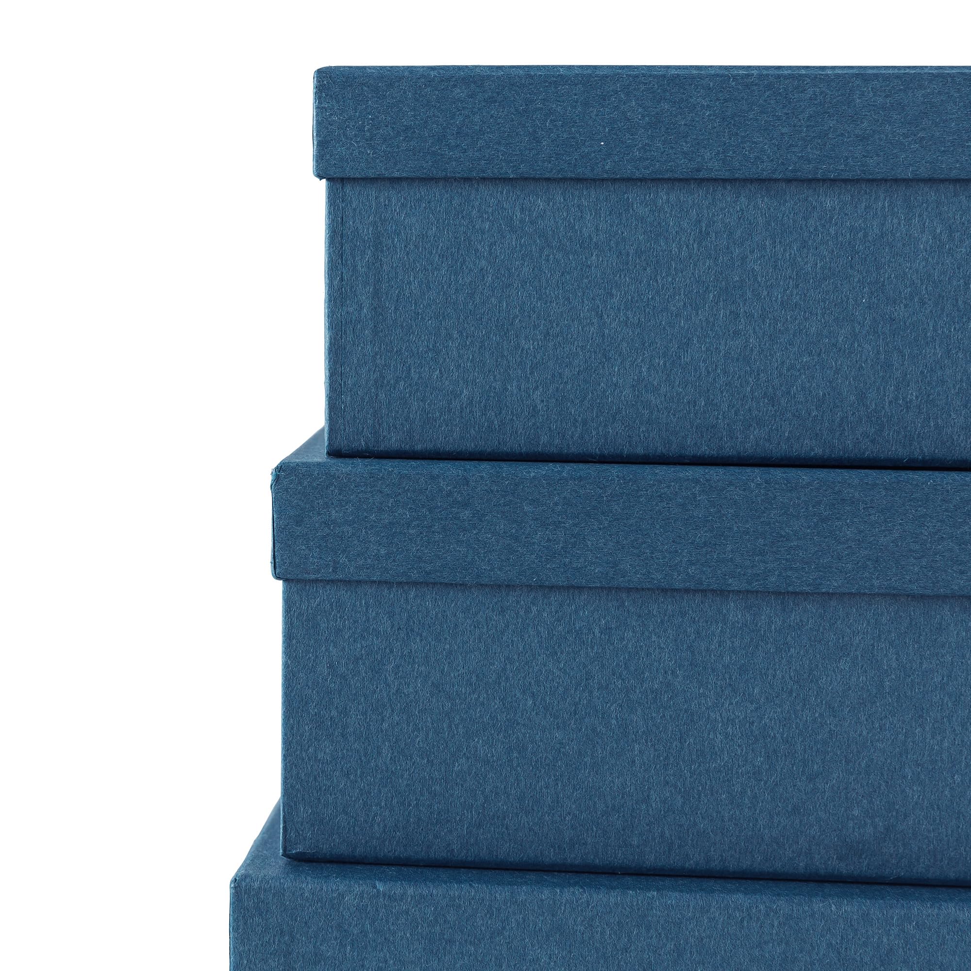 Decorative Storage Boxes with Lids - Navy Blue for Home & Office Organizing