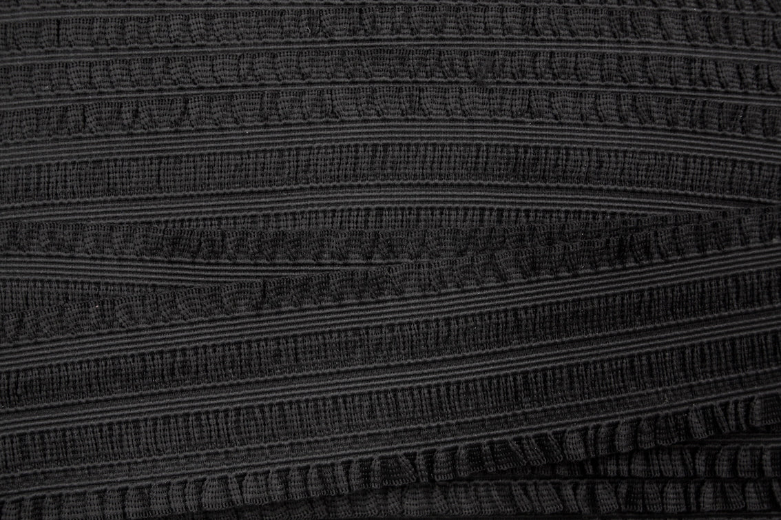60mm (2 3/4 Inch) Wide Black Fancy Elastic Frill Trim - Perfect for DIY Costumes, Lingerie, Dancewear & Craft Projects
