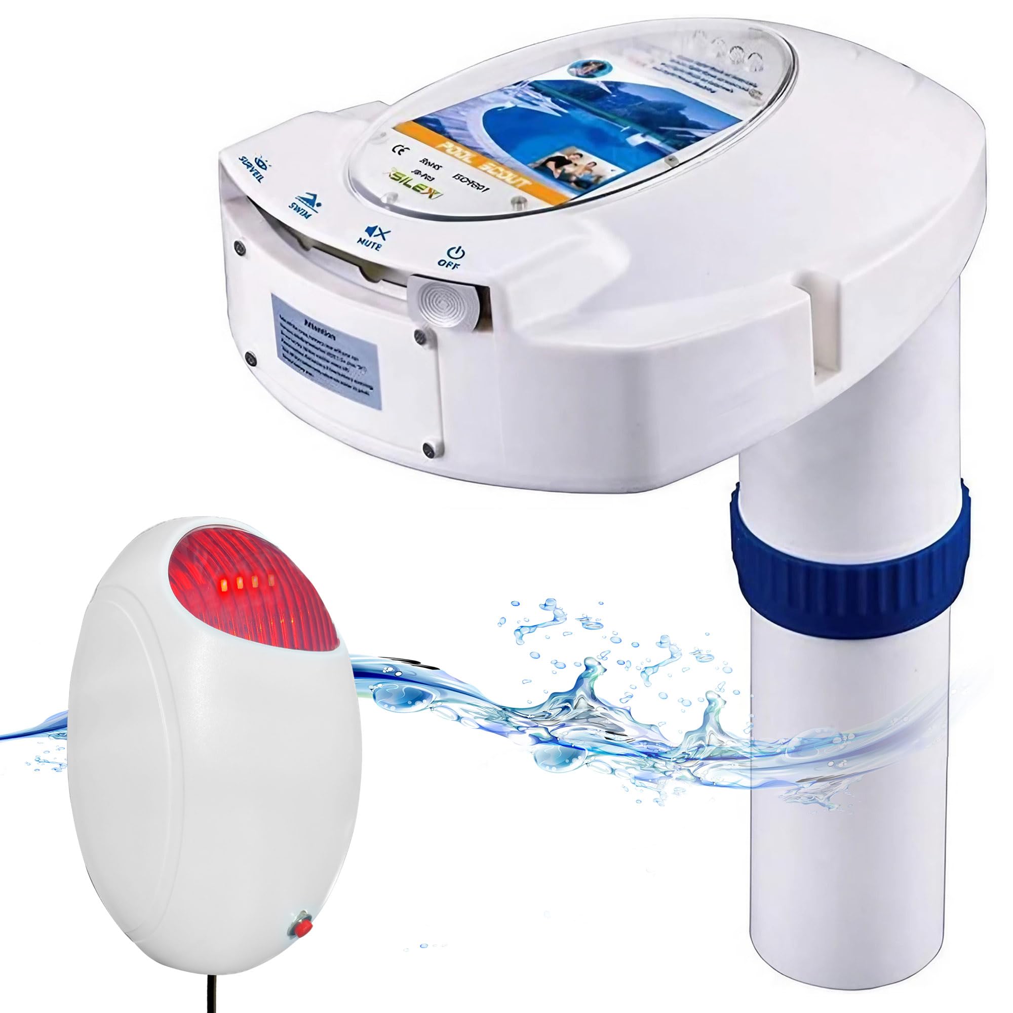 IC ICLOVER Pool Alarm with Remote Receiver - Wireless Swimming Pool Safety System for Kids, Toddlers & Pets | Immersion Drown Prevention Monitor | Works with Inground & Above Ground Pools | Ideal for Backyard, Vacation Homes & Family Pool Safety