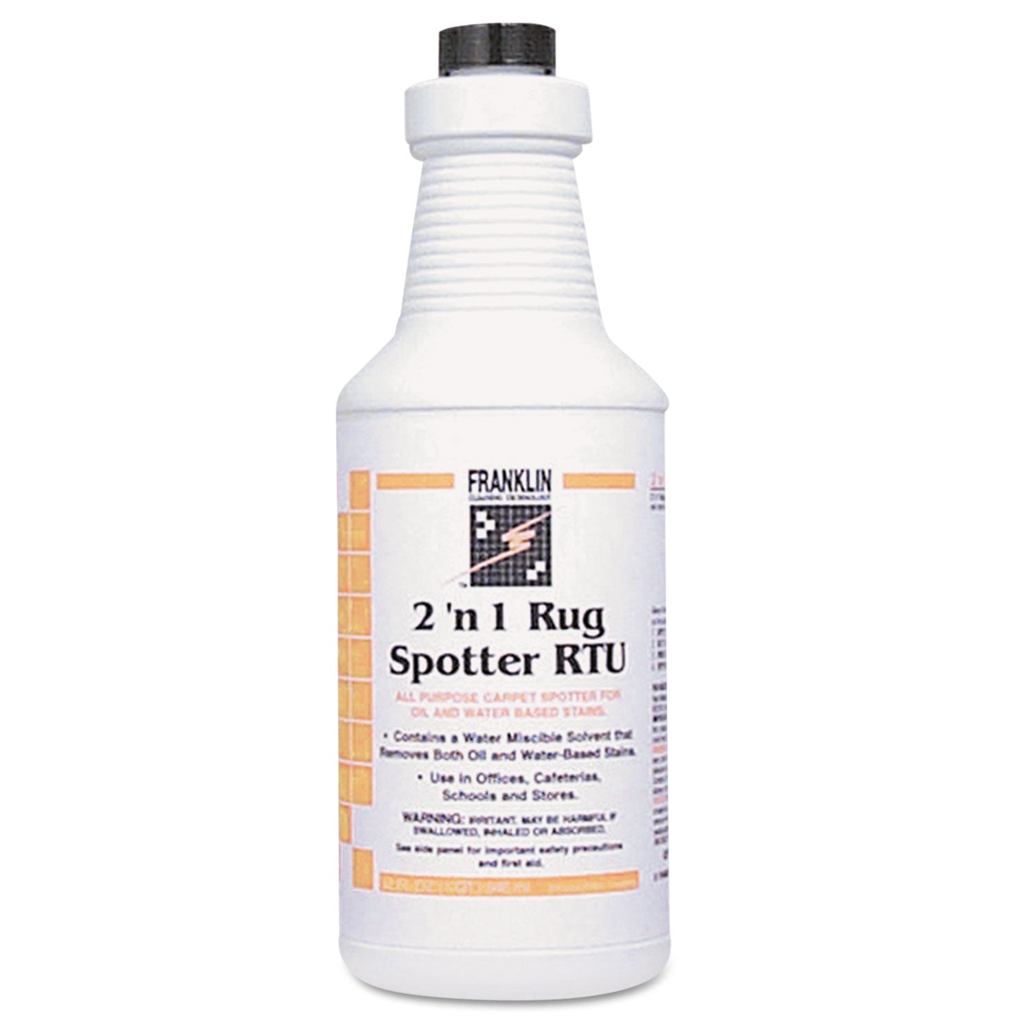 2 in 1 Rug Spotter RTU with Light Floral Scent - 1 Quart Bottle (12/Carton) - Effective Carpet Stain Remover for Home & Office Cleaning