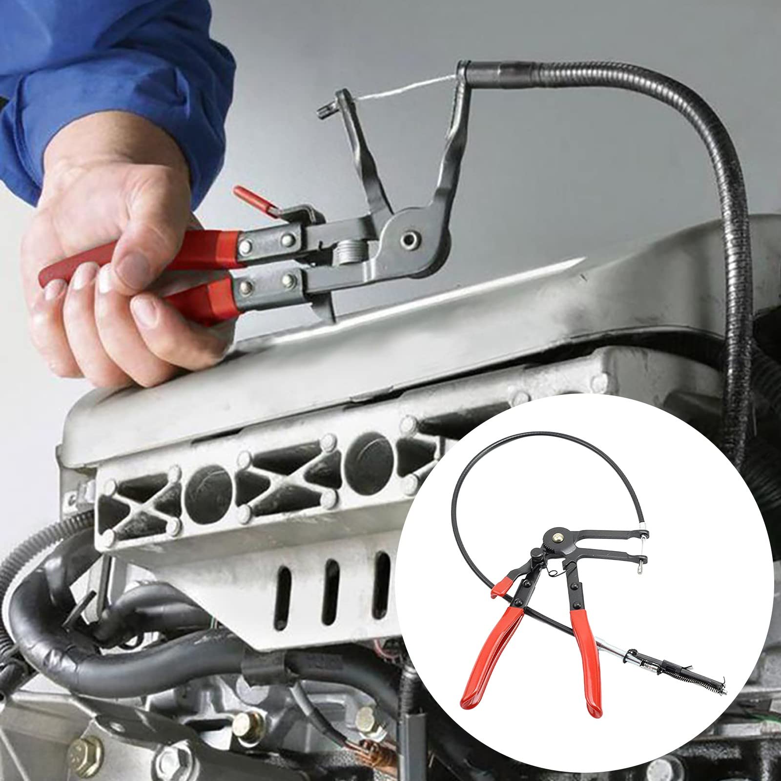 Flexible Oil Hose with Pliers - High-Quality Galvanized Steel for Fuel & Water - DIY & Home Improvement