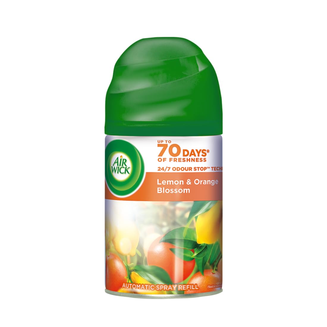 Air Wick Freshmatic Automatic Air Freshener Refill 250ml - Lemon & Orange Blossom Scent | 2600 Sprays Guaranteed | Continuous Fragrance for Home, Bathroom, Office & Car | Eliminates Odors & Freshens Air Instantly
